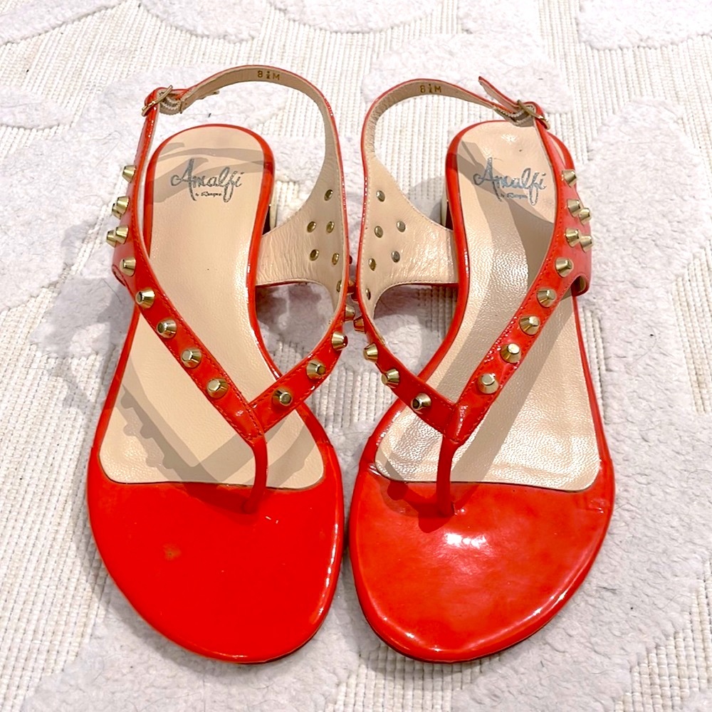 Amalfi Orange Studded Sandals